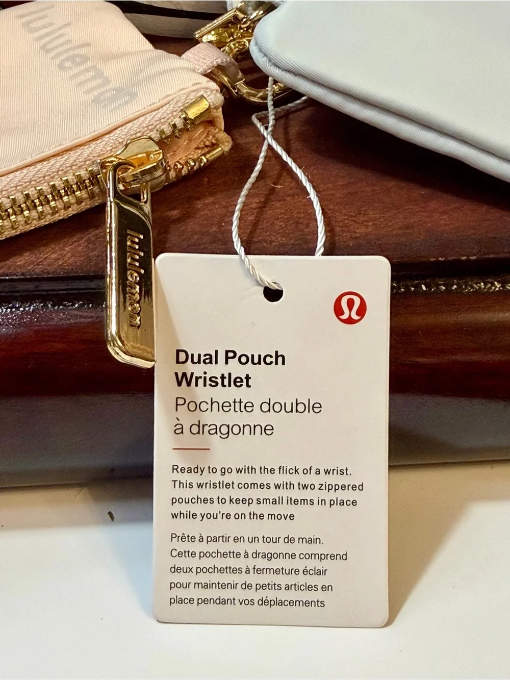 LULULEMON athletica pastel blue and blush pink dual wristlet Keychain Unisex